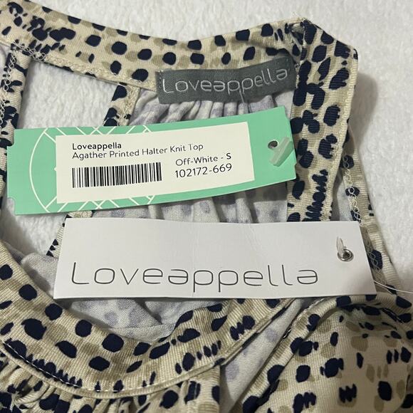 Loveappella SMALL Agather Printed Halter Knit Top - Stitch Fix Patterned Blouse - Picture 4 of 10